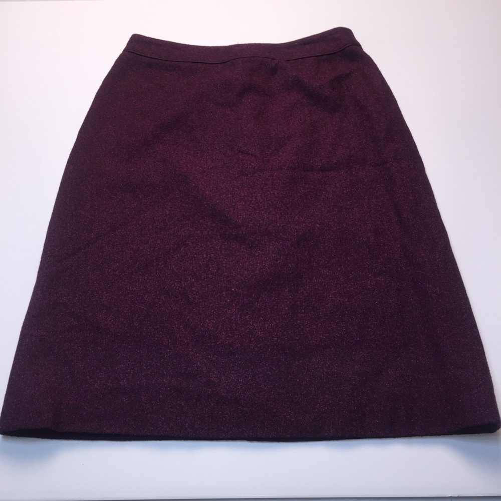 🙋🏽Kasper Skirt Sz 6 Purple Black Silk Wool Knee - Picture 1 of 7